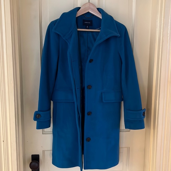 Size 2p Lands End pea coat. Mid thigh to knee length depending on your height. - Picture 2 of 5